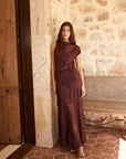 Roame Capri Dress Mulberry Jacquard