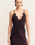 Shona Joy Simona Lace Slip Maxi Dress Espresso