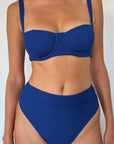 Zulu and Zephyr Ocean Blue Textured Balconette Bra Cup