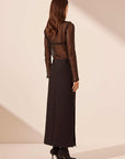 Shona Joy Irena Side Split Maxi Skirt Black