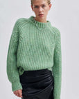 Second Female Kalliha Knit O-Neck Pistachio Green