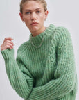 Second Female Kalliha Knit O-Neck Pistachio Green