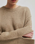Second Female Cler Knit O-Neck Laurel Oak