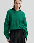 Second Female Brook Knit Drop Shoulder O Neck Lush Meadow