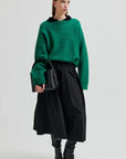 Second Female Brook Knit Drop Shoulder O Neck Lush Meadow