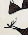 Zulu and Zephyr Triangle Top Brown Stripe