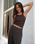 Luna Lane Paisley Tank Chocolate