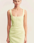 Shona Joy Lani Structured Midi Dress Pistachio