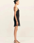 Shona Joy Maisie Lace Slip Mini Dress Black