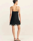 Shona Joy Maisie Lace Slip Mini Dress Black