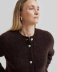 Second Female Andrea Knit Rib Cardigan Chocolate Plum