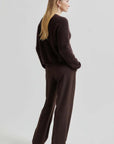 Second Female Andrea Knit Rib Cardigan Chocolate Plum