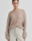 Second Female Georgina Knit O Neck Light Beige Melange