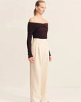 Shona Joy Beau Off Shoulder Twist Front Top Espresso