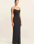Shona Joy Houston Lace Back Maxi Dress Noir Polka