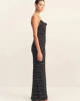 Shona Joy Houston Lace Back Maxi Dress Noir Polka
