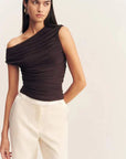 Shona Joy Mira Off Shoulder Top Ganache