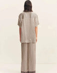 Shona Joy Monogram Silk Contrast Pant Espresso