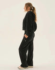 Araminta James Velour Hoodie Noir