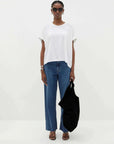 Bassike Slouch Circle Tank White