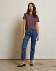 Perfectwhitetee Harley Cotton Short Sleeve Boxy Crew Tee Plum