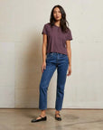 Perfectwhitetee Harley Cotton Short Sleeve Boxy Crew Tee Plum