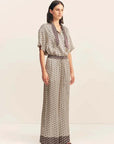 Shona Joy Monogram Silk Contrast Pant Espresso