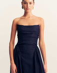 Shona Joy Celeste Strapless Panelled Maxi Dress Midnight