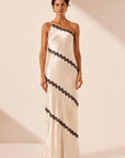 Shona Joy Camille Lace Asymmetrical Maxi Dress