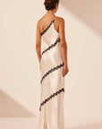Shona Joy Camille Lace Asymmetrical Maxi Dress