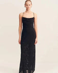 Shona Joy Bowery Lace Back Bias Maxi Dress Noir