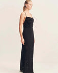 Shona Joy Bowery Lace Back Bias Maxi Dress Noir