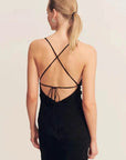 Shona Joy Bowery Lace Back Bias Maxi Dress Noir