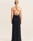 Shona Joy Bowery Lace Back Bias Maxi Dress Noir