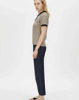 Camilla and Marc Platinum Short Sleeve Polo Oat Stripe
