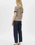 Camilla and Marc Platinum Short Sleeve Polo Oat Stripe