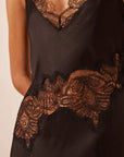 Shona Joy Jamila Lace Panelled Maxi Dress Black