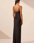 Shona Joy Jamila Lace Panelled Maxi Dress Black