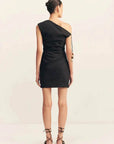 Shona Joy Kasbah Draped Mini Dress Black