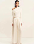 Shona Joy Aby Asymmetrical Jersey Top Ivory