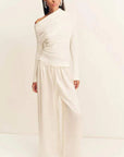 Shona Joy Aby Asymmetrical Jersey Top Ivory