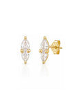 De Sur Pear Duo Earrings Gold