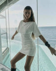 Suboo Kristen Ruched Mini Dress White