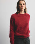World Of Nomads Adele Cashmere Crew Neck Knit Cerise