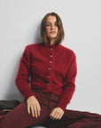 World Of Nomads Bella Cashmere Cardigan Cerise