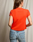 Perfectwhitetee Alanis Recycled Cotton V Neck Tee Tomato