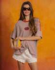 Ciao Ciao Vacation Amber Stripe Racer Tee