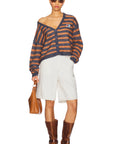 American Vintage Womens Cardigan Nenybay Melange Striped