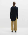 Bassike Scoop Hem Layering Long Sleeve T Shirt Black Malt