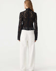 Bassike Long Sleeve Lace Top Black